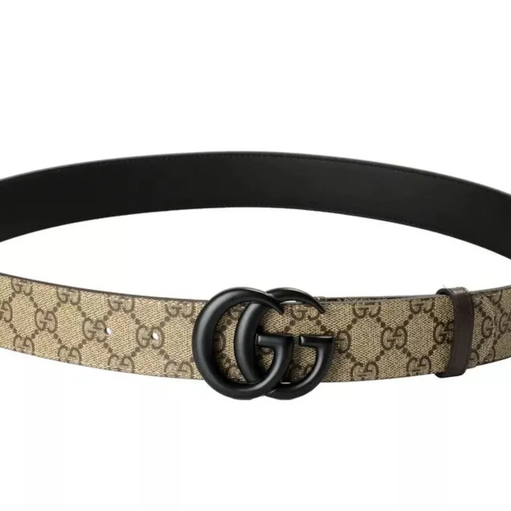 Gucci Guccissima Leather Double Black G Buckle Belt US 36 IT 90